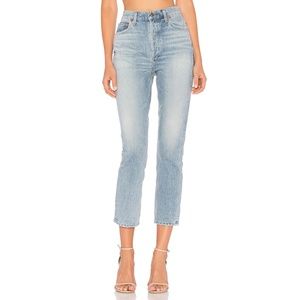 Riley High Rise Straight Crop - Blue Rock